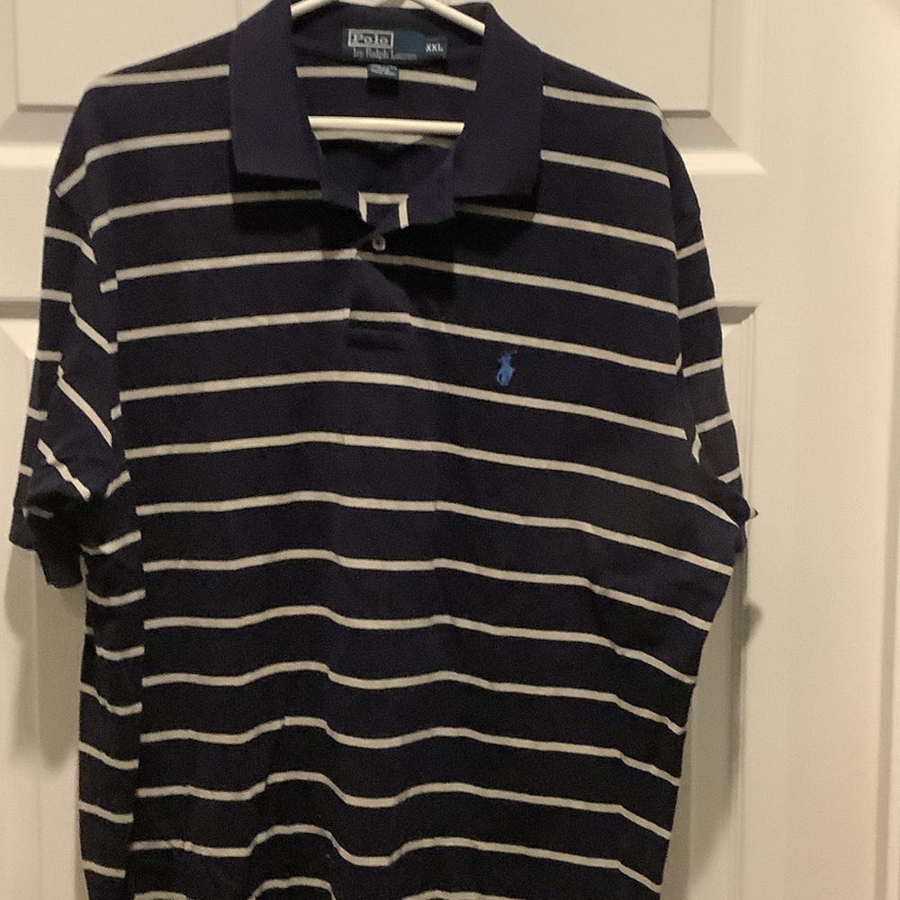 Polo by Ralph Lauren Men's Navy and White Striped Polo